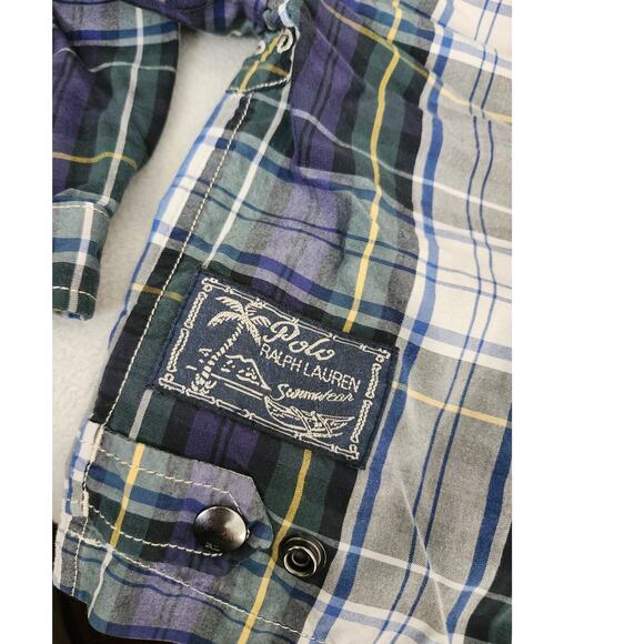 Large Pony Plaid Blue POLO Ralph Lauren Boys 24 mth Zip Jacket - Picture 4 of 10